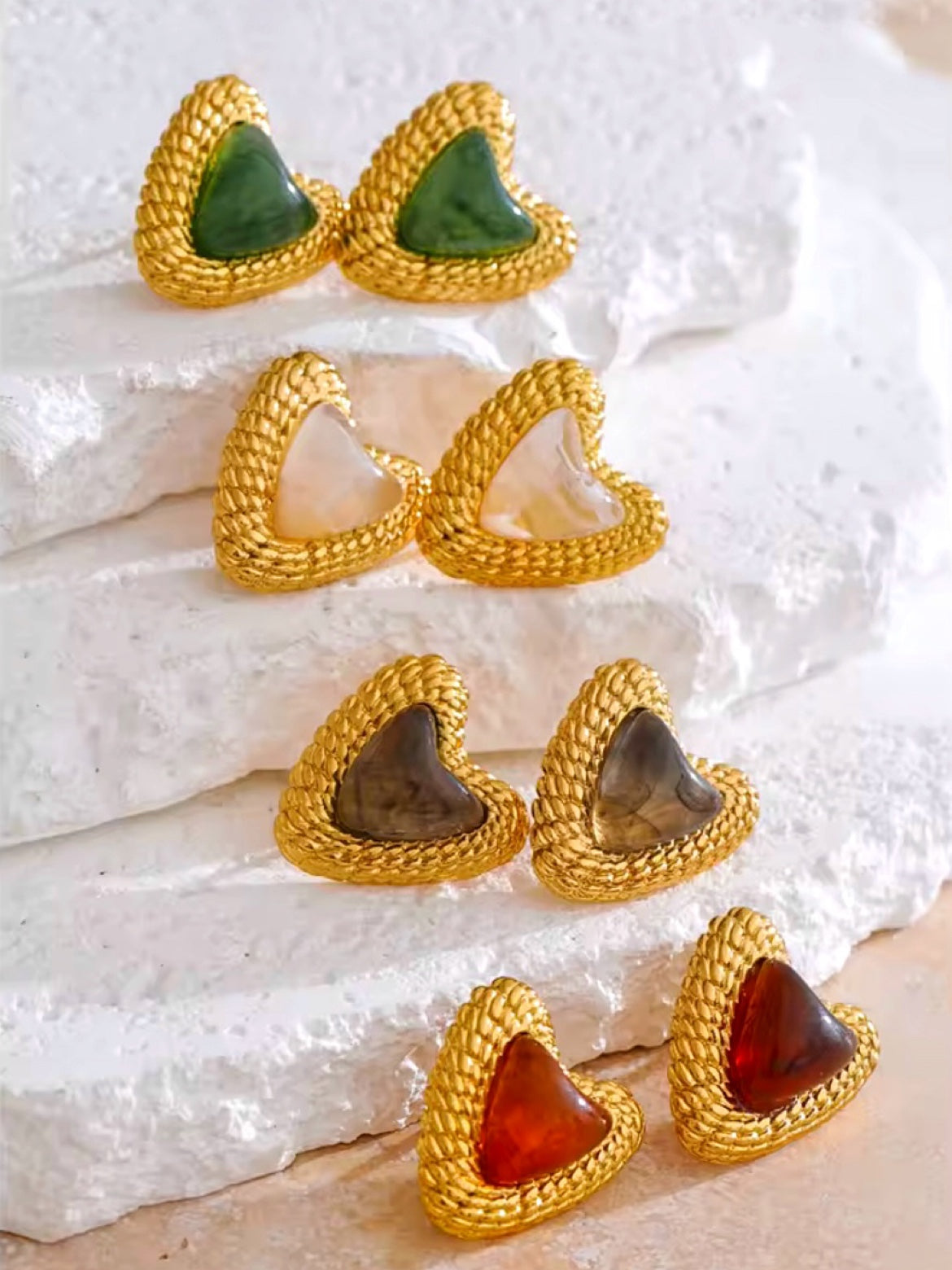 Golden Heart Earrings