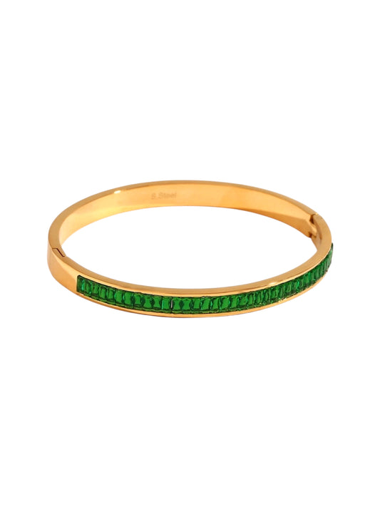Green Zirconia Bangle Bracelet