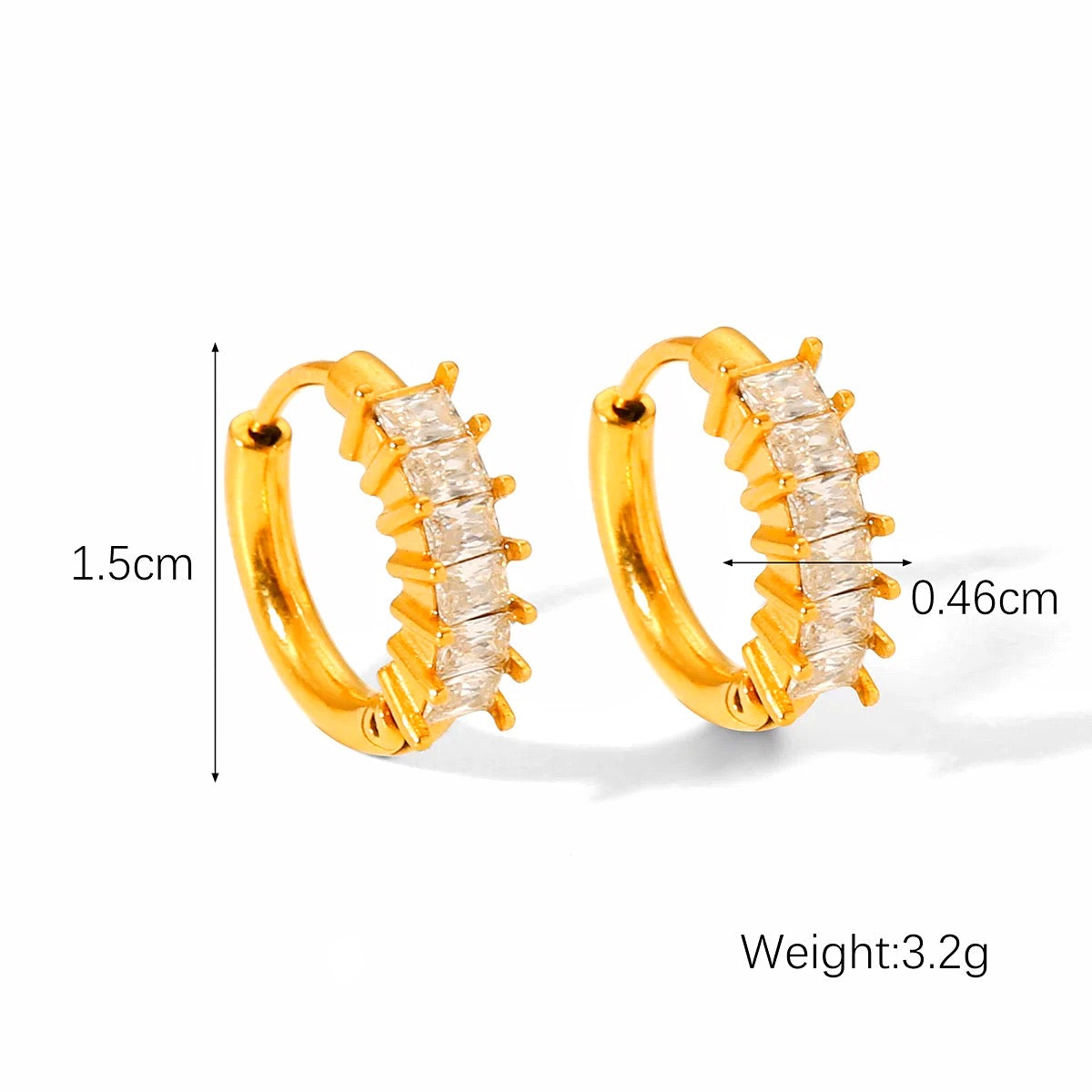 Zirconia Hoop Earrings
