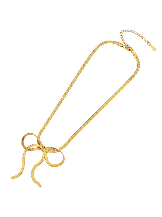 Gold Bow Necklace