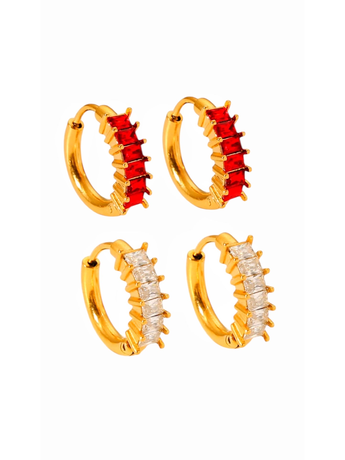 Zirconia Hoop Earrings