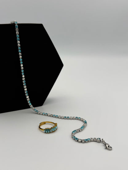 Colorful Diamond Tennis Necklace